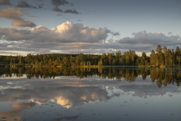 Framed Print : Clouds reflected on water surface print, Sunne Sweden Framed Print : Clouds reflected on water surface print, Sunne Sweden