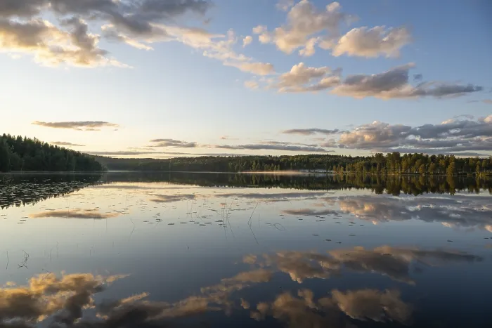 Framed Print : Clouds reflected on the water surface print, Sunne, Sweden Framed Print : Clouds reflected on the water surface print, Sunne, Sweden