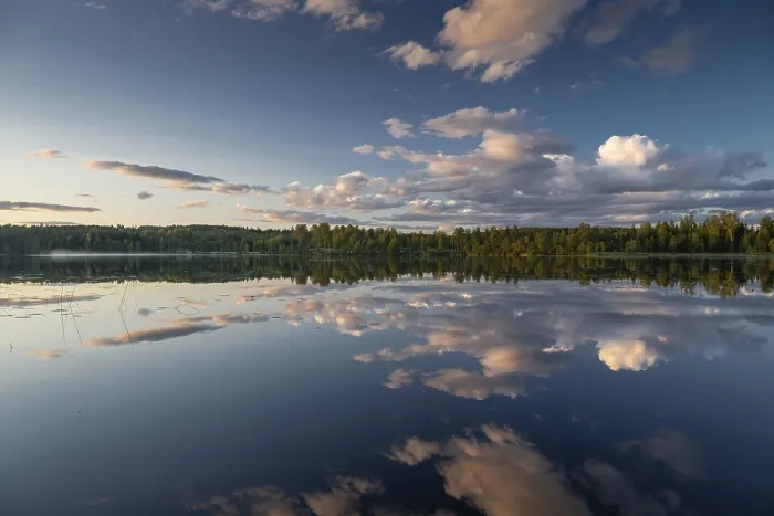 Framed Print : Clouds reflected on water Print, Sweden Framed Print : Clouds reflected on water Print, Sweden