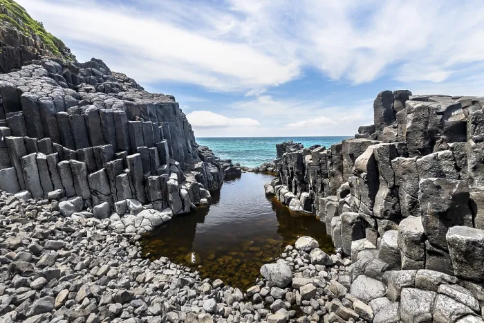 Framed Print : Coastal Basalt Cliffs Print, Blackhead, New Zealand Framed Print : Coastal Basalt Cliffs Print, Blackhead, New Zealand