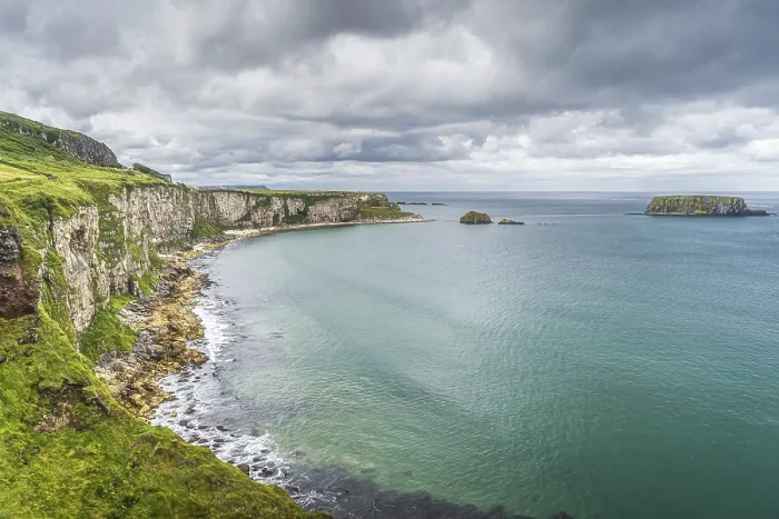 Framed Print : Coastline Print with Limestone Cliffs and Ocean Framed Print : Coastline Print with Limestone Cliffs and Ocean
