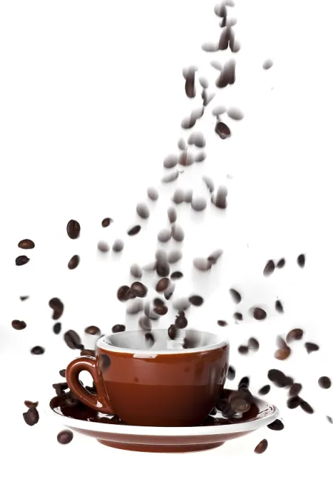 Framed Print : Coffee Bean Splash Print on White Framed Print : Coffee Bean Splash Print on White