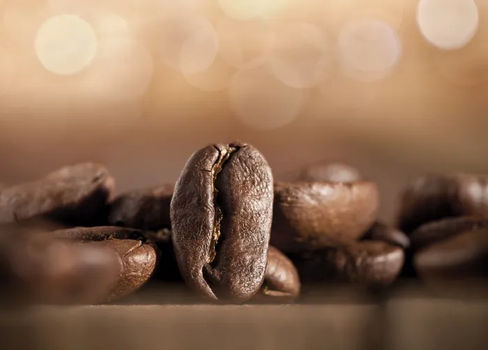 Framed Print : Coffee Beans Print on Blurred Background Framed Print : Coffee Beans Print on Blurred Background