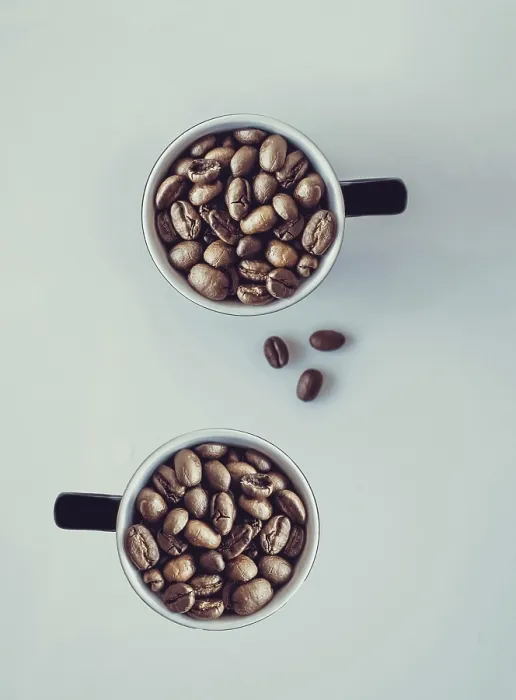 Framed Print : Coffee Beans Falling into a Cup Print Framed Print : Coffee Beans Falling into a Cup Print