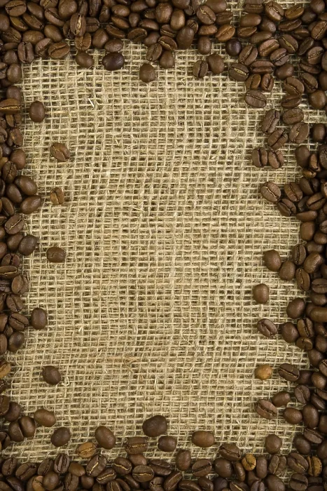 Framed Print : Coffee Grains on a Sacking Print Framed Print : Coffee Grains on a Sacking Print
