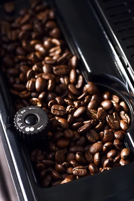 Framed Print : Coffee Machine Print with Coffee Beans, Top View Framed Print : Coffee Machine Print with Coffee Beans, Top View