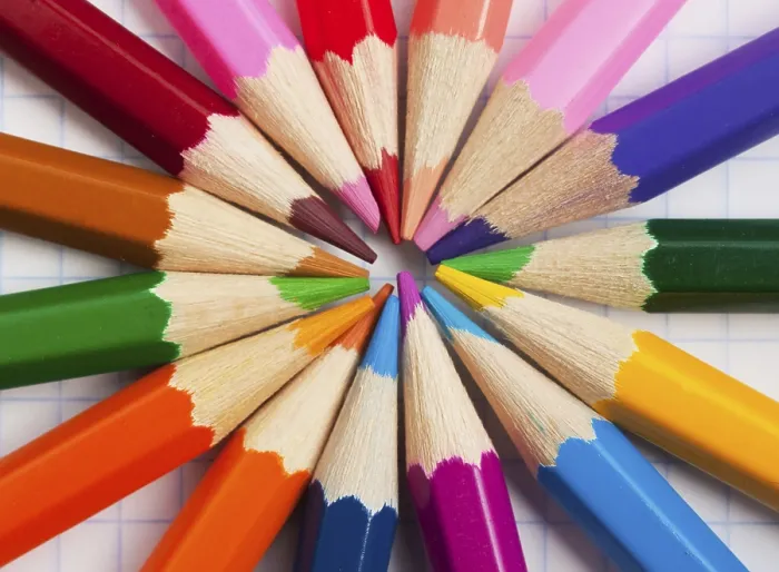 Framed Print : Colored Pencils at School Print Framed Print : Colored Pencils at School Print