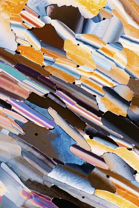 Framed Print : A Colorful Microscopic View of Liquid Crystals Print