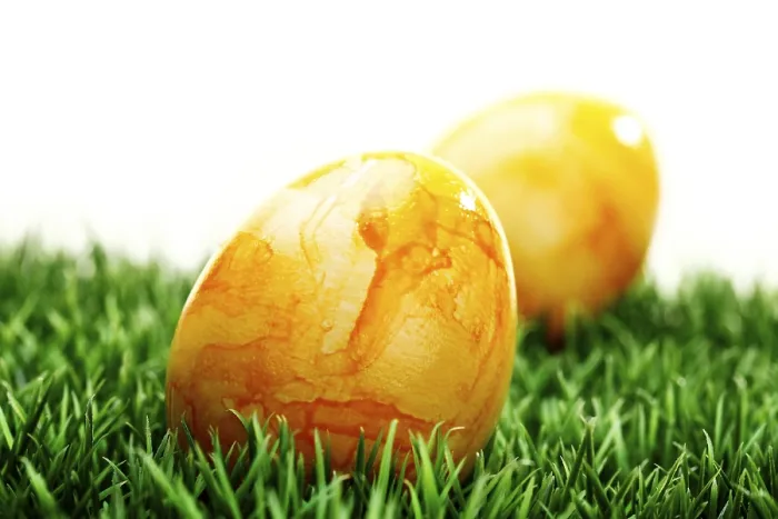 Framed Print : Coloured Easter Eggs on Grass Print Framed Print : Coloured Easter Eggs on Grass Print