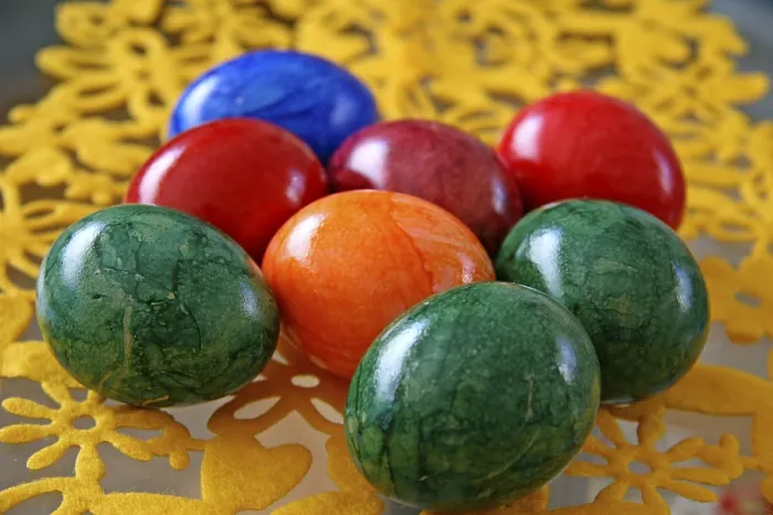 Framed Print : Colourful Easter Eggs Felt Decoration Print