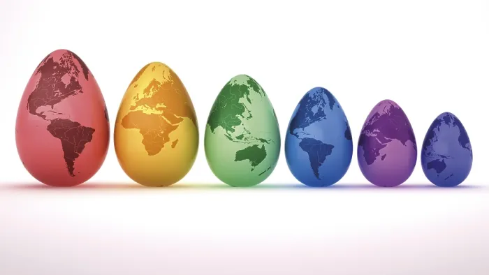 Framed Print : Colourful Easter Eggs, 3D Print of Global Continents Framed Print : Colourful Easter Eggs, 3D Print of Global Continents