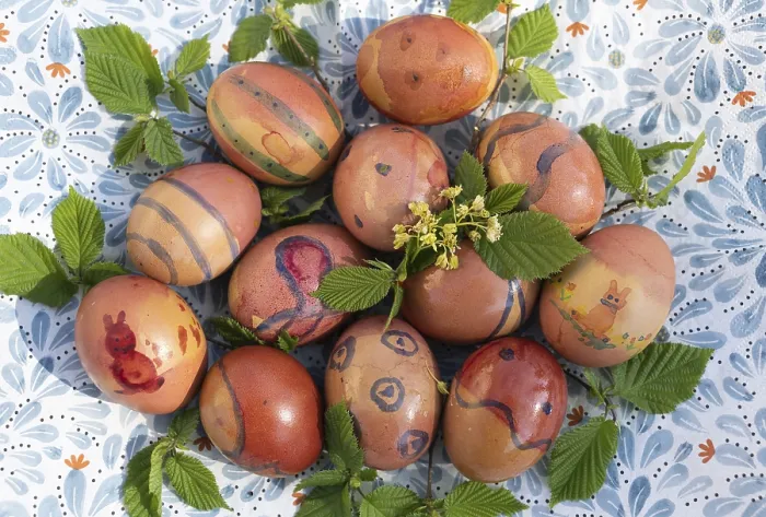 Framed Print : Colourful Painted Easter Eggs Print, Germany