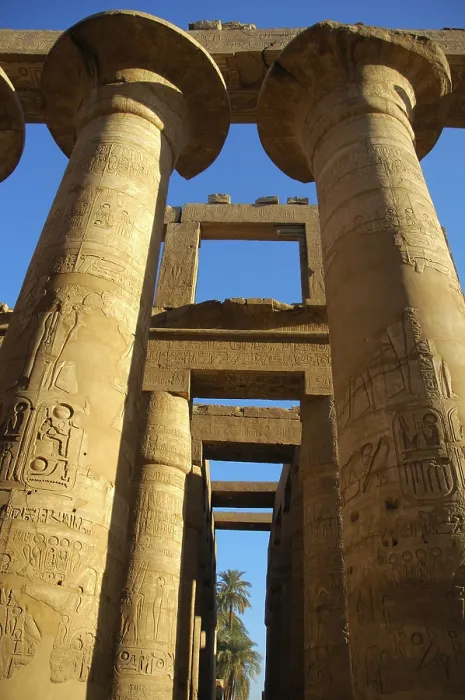 Framed Print : Columns at Karnak Temple Complex Print, Luxor, Egypt