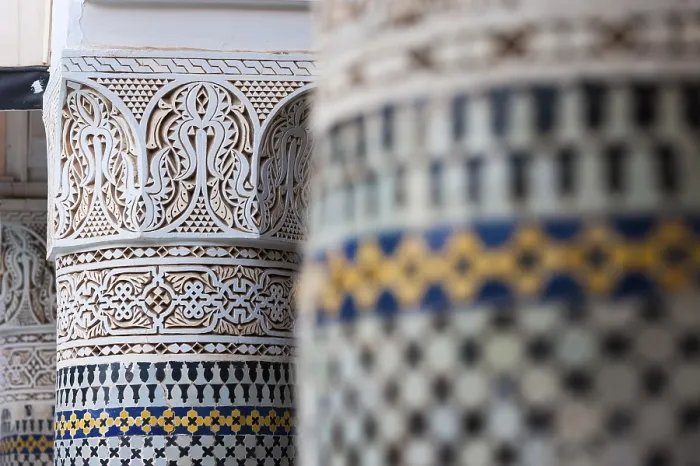 Framed Print : Columns in Riad, Traditional Moroccan Print Framed Print : Columns in Riad, Traditional Moroccan Print