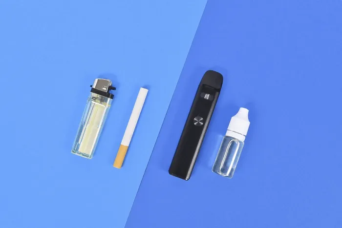Framed Print : Electronic vs Real Cigarette Print Framed Print : Electronic vs Real Cigarette Print