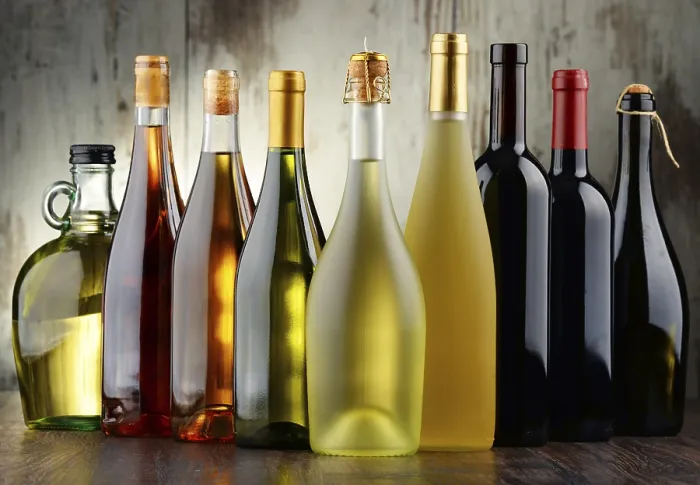 Framed Print : Composition with Assorted Bottles of Wine Print