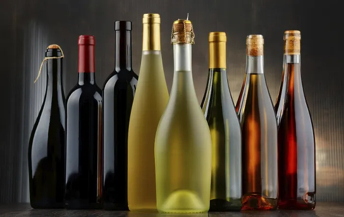 Framed Print : Composition with assorted bottles of wine Print