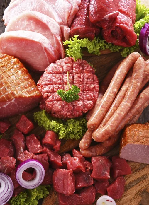 Framed Print : Composition with assorted meat products Print Framed Print : Composition with assorted meat products Print