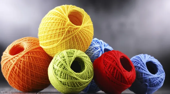 Framed Print : Composition with assorted yarns and crochet hook Print Framed Print : Composition with assorted yarns and crochet hook Print