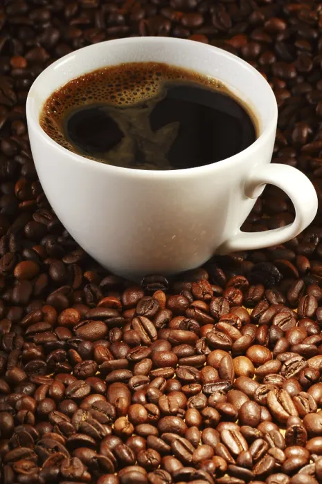 Framed Print : Composition with Cup of Coffee and Beans Print Framed Print : Composition with Cup of Coffee and Beans Print