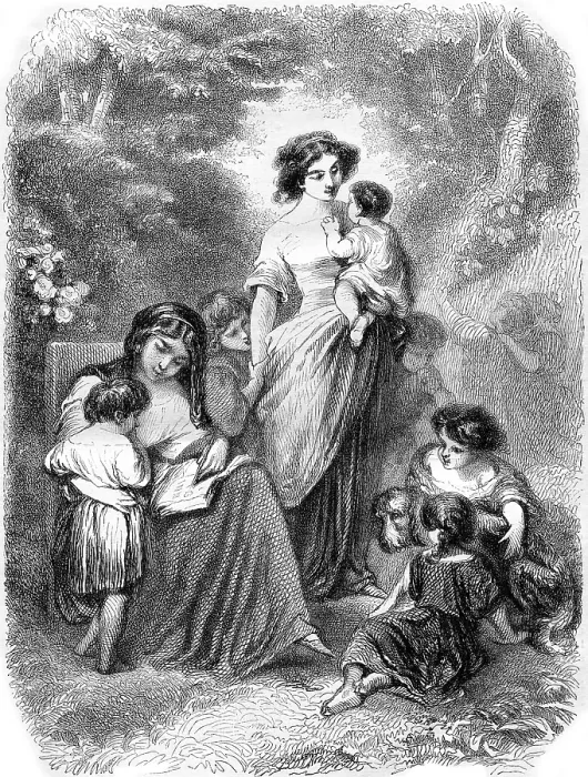 Framed Print : Tony Johannot Composition and Design Print, 1852 Framed Print : Tony Johannot Composition and Design Print, 1852