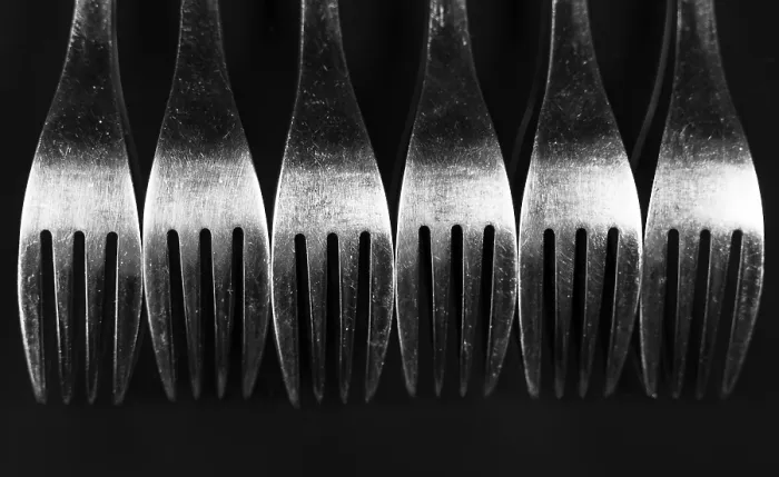 Framed Print : Composition of Forks on Black Background Print Framed Print : Composition of Forks on Black Background Print