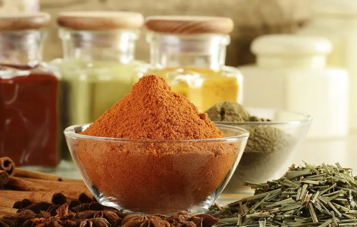 Framed Print : Composition with variety of spices on kitchen table Print Framed Print : Composition with variety of spices on kitchen table Print
