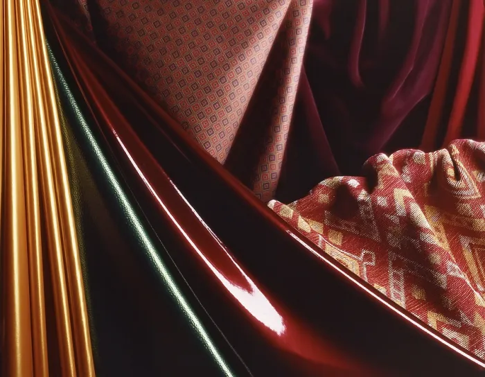 Framed Print : Textile Print: A Composition of Various Fabrics Framed Print : Textile Print: A Composition of Various Fabrics