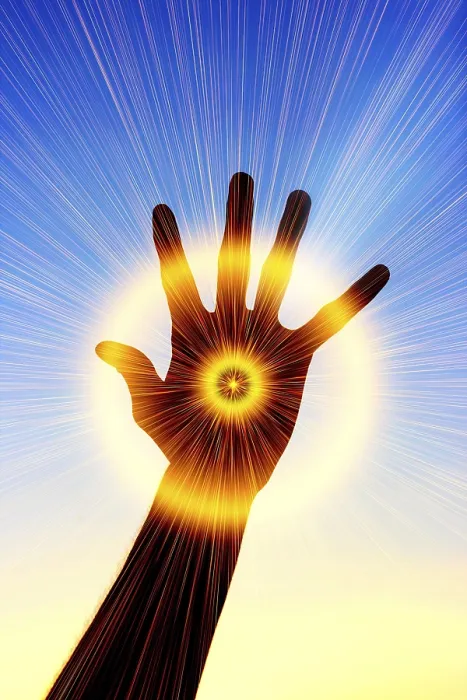 Framed Print : Radiant Hand Print