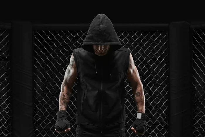Framed Print : Kickboxer in the Octagon, Mixed Martial Arts Print Framed Print : Kickboxer in the Octagon, Mixed Martial Arts Print
