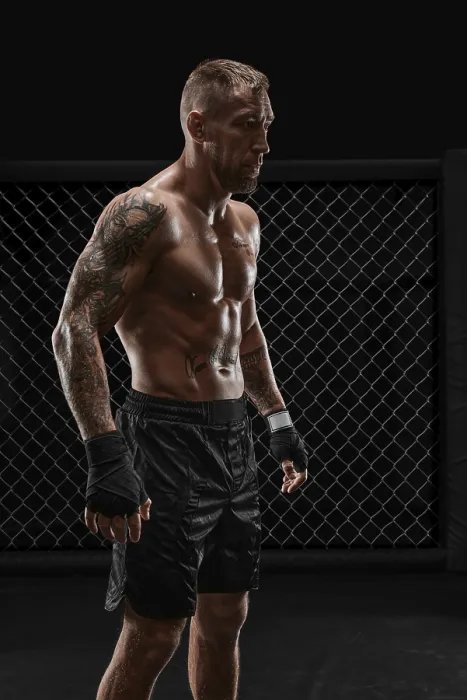 Framed Print : Kickboxer in the Octagon MMA Training Print Framed Print : Kickboxer in the Octagon MMA Training Print
