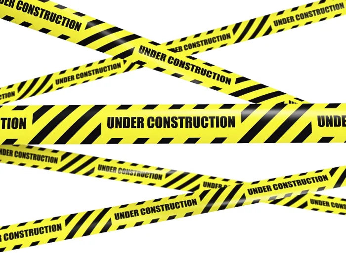 Framed Print : Yellow Caution Ribbon Tape Print on White Background
