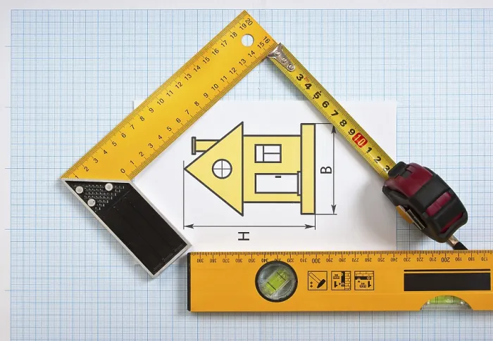 Framed Print : Construction Drawings and Tools Print on Graph Paper Framed Print : Construction Drawings and Tools Print on Graph Paper