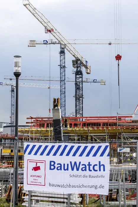 Framed Print : Construction Site with Cranes, BauWatch Print, Germany Framed Print : Construction Site with Cranes, BauWatch Print, Germany