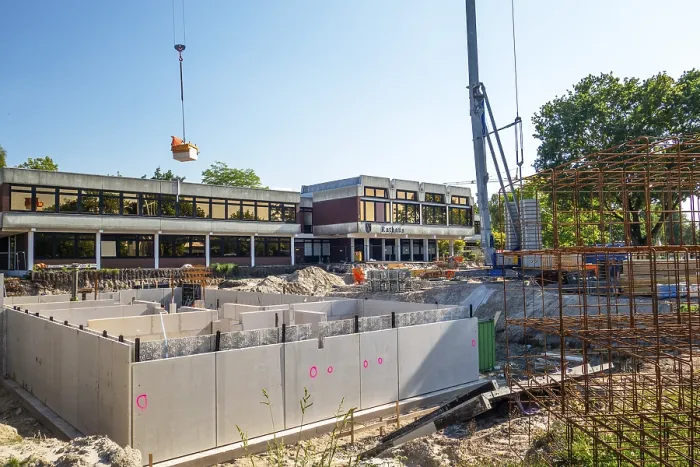 Framed Print : Construction Site Print: Town Hall in Moormerland, Germany