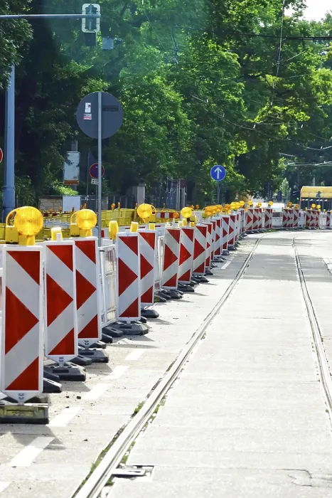 Framed Print : Construction Work on a Road in Germany Print Framed Print : Construction Work on a Road in Germany Print