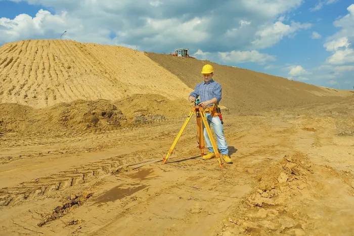 Framed Print : Construction Worker with Theodolite Print Framed Print : Construction Worker with Theodolite Print