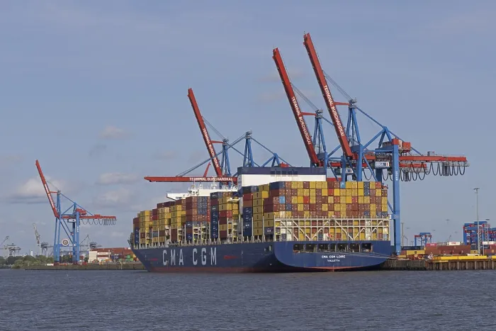 Framed Print : Container Ship at Burchardkai Container Terminal Print Framed Print : Container Ship at Burchardkai Container Terminal Print