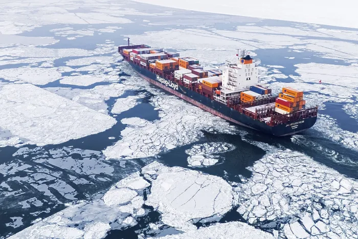 Framed Print : Container Ship in Frozen St. Lawrence River Print Framed Print : Container Ship in Frozen St. Lawrence River Print
