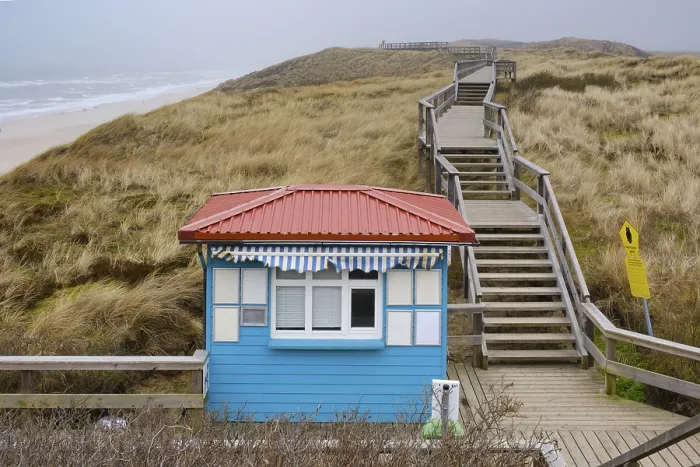 Framed Print : Control Hut Print, Wenningstedt Beach, Sylt Island, Germany