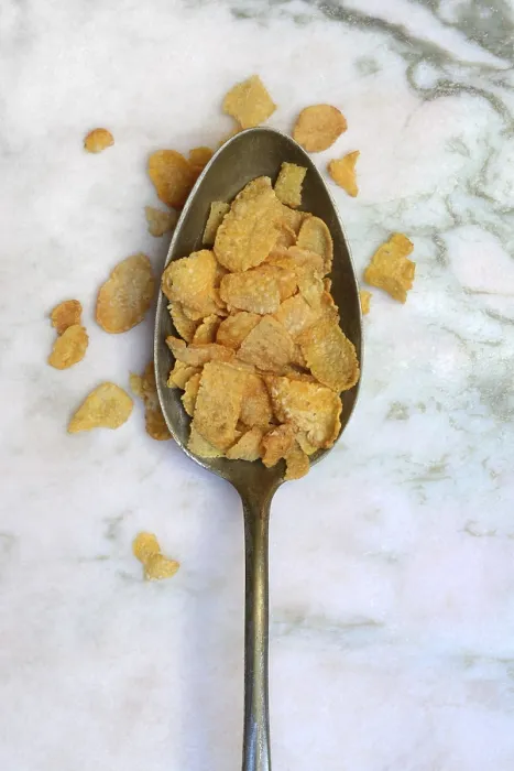 Framed Print : Breakfast Print: Cornflakes in Spoon Framed Print : Breakfast Print: Cornflakes in Spoon