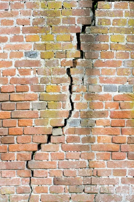 Framed Print : Cracked Brick Wall Art Print Framed Print : Cracked Brick Wall Art Print