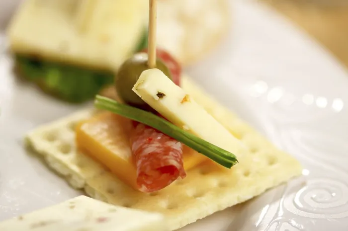 Framed Print : Cracker Appetizers with Cheese Print Framed Print : Cracker Appetizers with Cheese Print