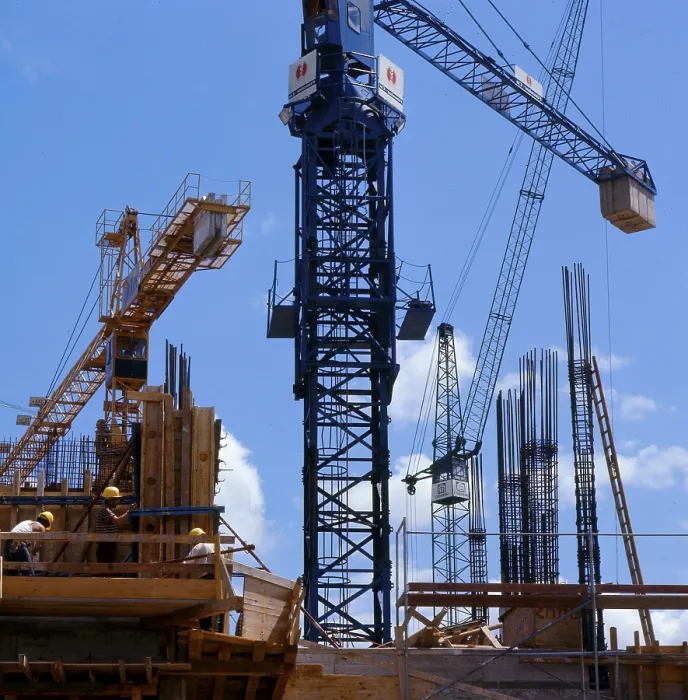 Framed Print : Cranes on Building Site Print Framed Print : Cranes on Building Site Print