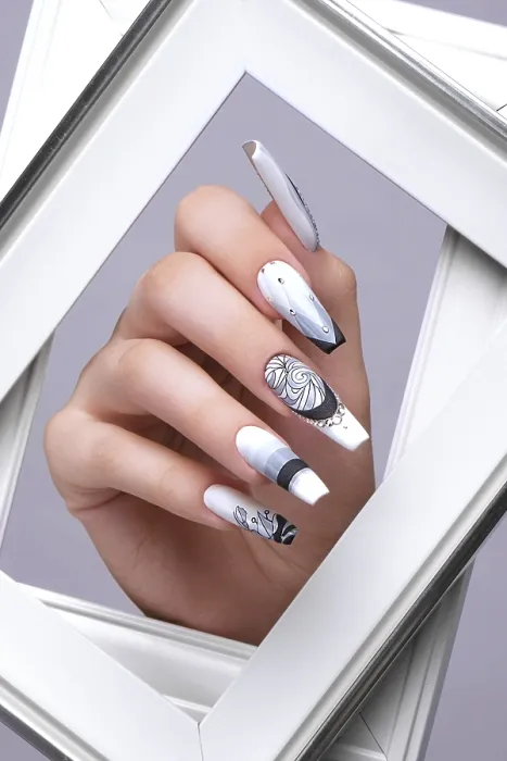 Framed Print : Creative Gradient Nail Design Print Framed Print : Creative Gradient Nail Design Print