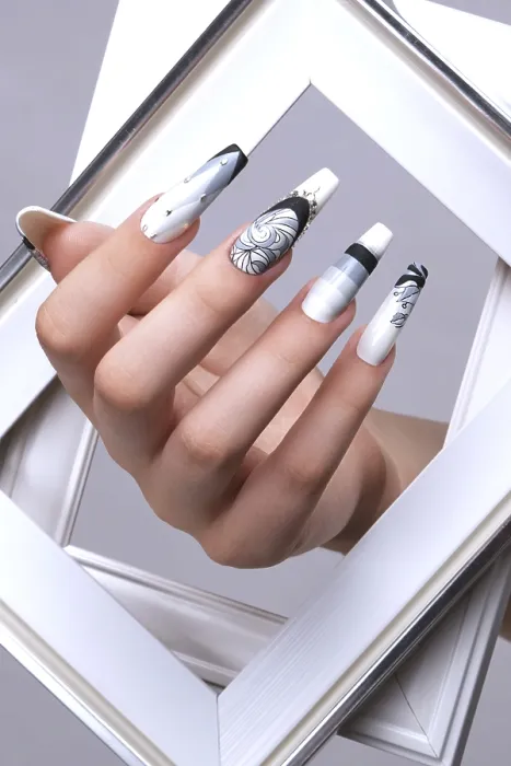 Framed Print : Creative Gradient Nail Design Print Framed Print : Creative Gradient Nail Design Print