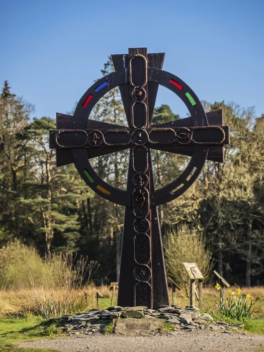 Framed Print : Cross in the Pilgrimage Pathway Print, Luss, Scotland Framed Print : Cross in the Pilgrimage Pathway Print, Luss, Scotland