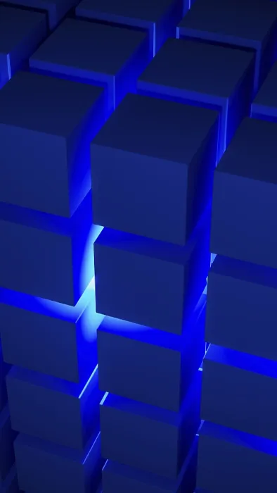Framed Print : Modern Blue Light Cube Structure Print Framed Print : Modern Blue Light Cube Structure Print