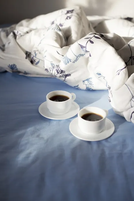 Framed Print : Two Cups of Coffee in Bed Print Framed Print : Two Cups of Coffee in Bed Print