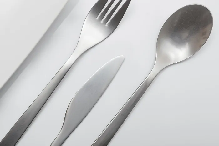 Framed Print : Minimal Cutlery Print on White Background Framed Print : Minimal Cutlery Print on White Background